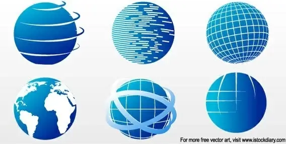 globe icon collection blue sphere design