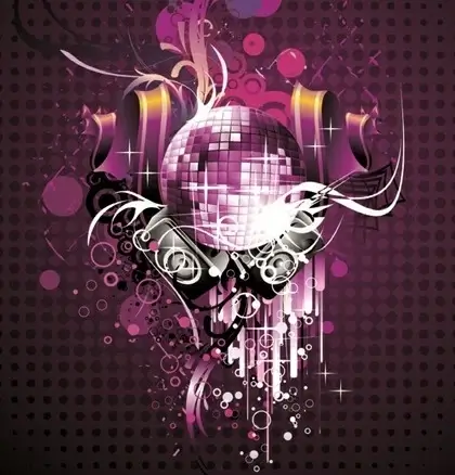 musical theme sparkling violet design disco baubles decoration