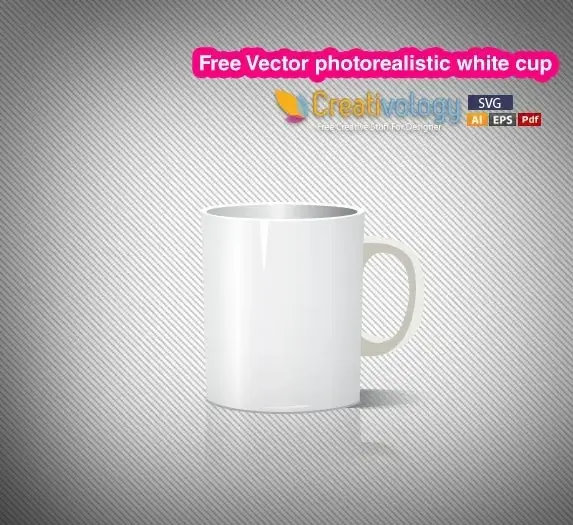 white cup background realistic 3d icon decor