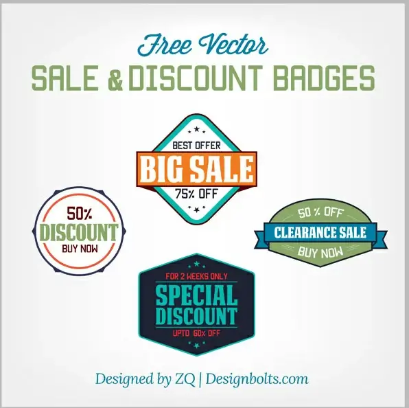 free vector sale discount badges