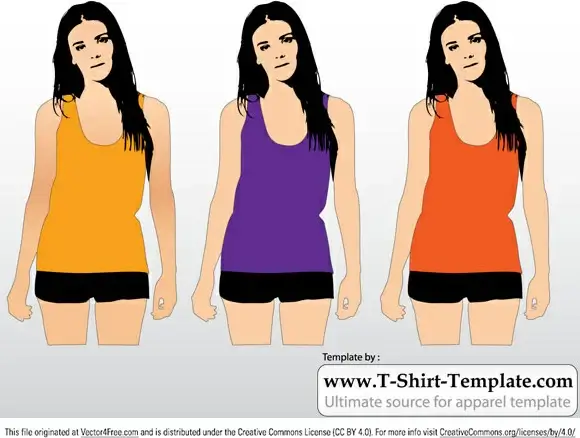 free womens tank top template vector