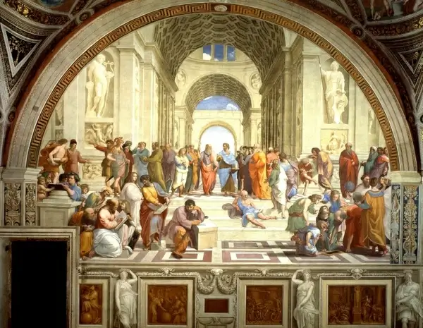 fresco mural school of athens