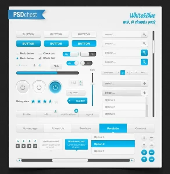 fresh and practical web design elements psd layered