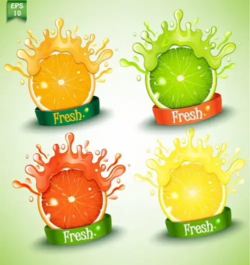 fresh orange juice creative design vector