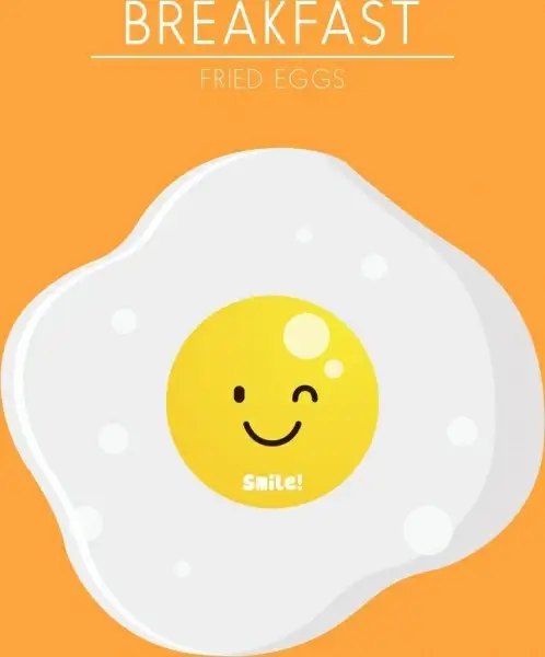 fried egg background cute stylized cartoon design