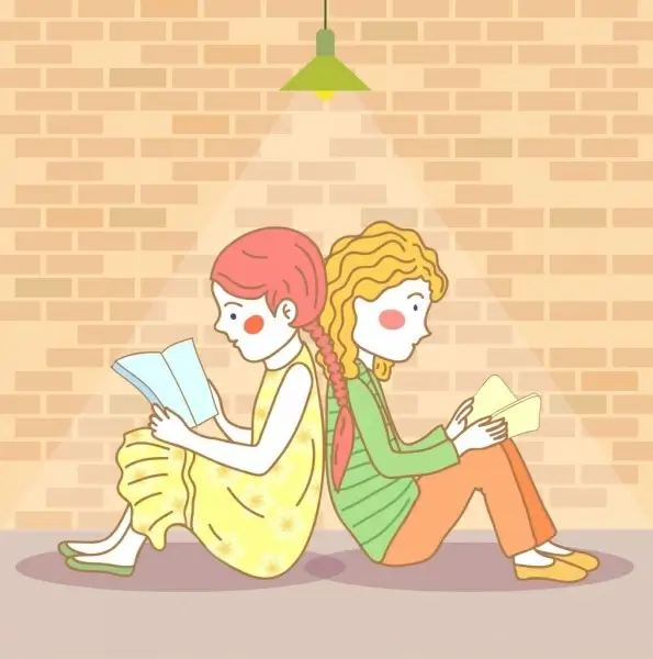 Girl reading book vectors free download 6,712 editable .ai .eps .svg .cdr  files