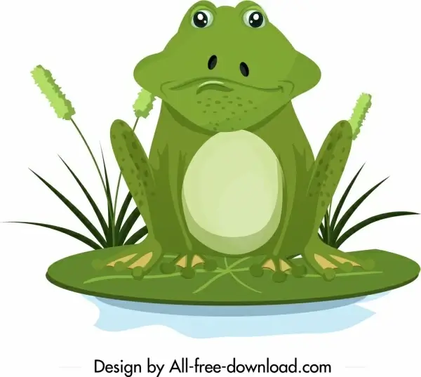 frog wild animal icon green design cartoon character