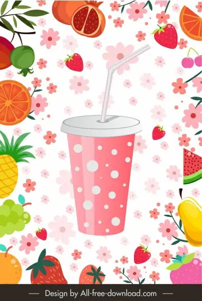 fruit juice advertising background colorful dynamic decor