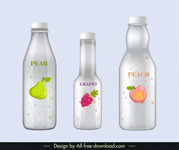 fruit juice bottle templates shiny modern decor