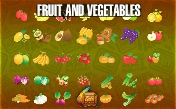 Fruit Vegetables Icons