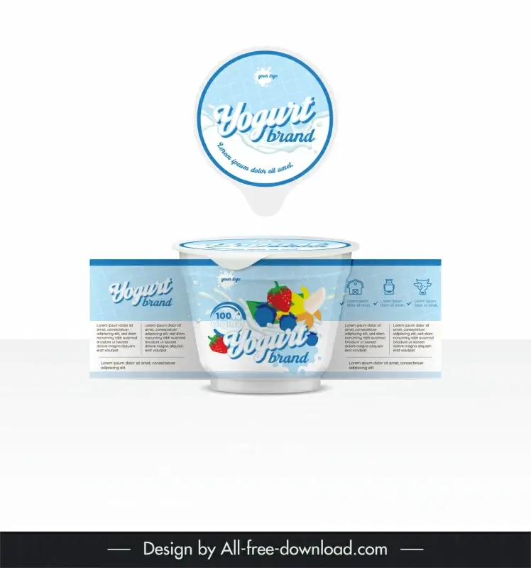 fruit yogurt packaging template elegant dynamic decor