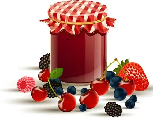 fruits and jam vectors