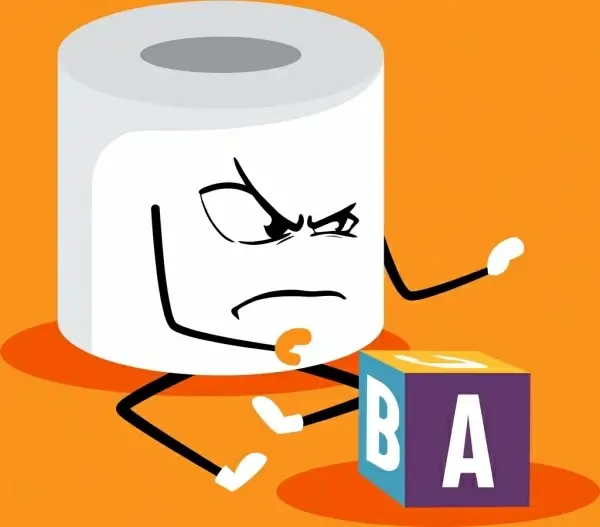 funny background stylized toilet paper icon 3d design