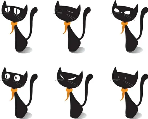 funny black cat design vector