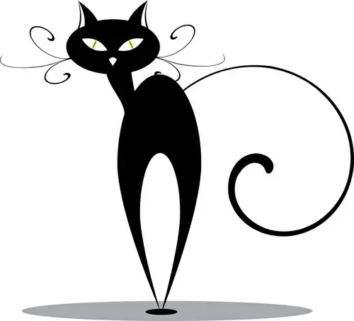 funny black cat design vector