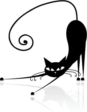 funny black cat design vector