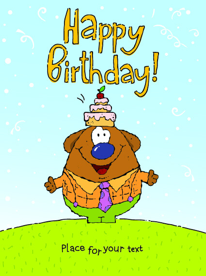 funny cartoon birthday cards vector