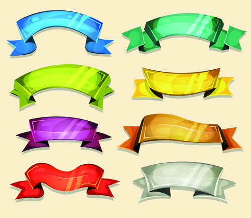 funny colored ribbons banners vector