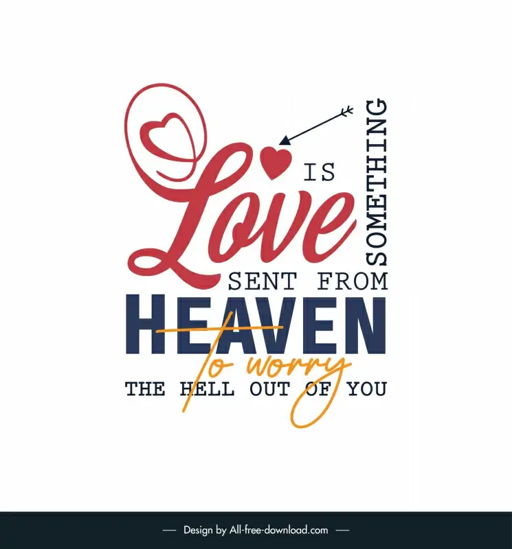 funny love quotes banner template elegant vertical horizontal texts layout hearts arrow decor