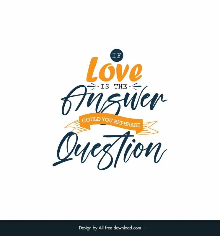funny love quotes poster template handdrawn texts ribbon decor