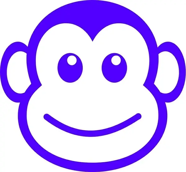 funny monkey face simple path