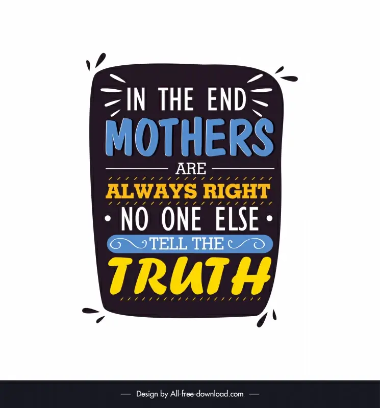 funny mothers day quotes poster template flat contrast texts decor