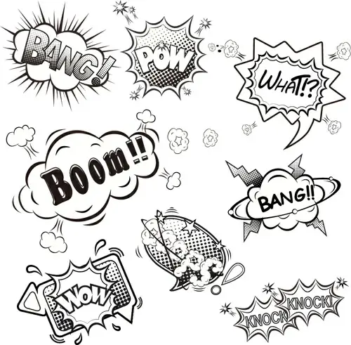 funny speech bubbles comic styles vectors