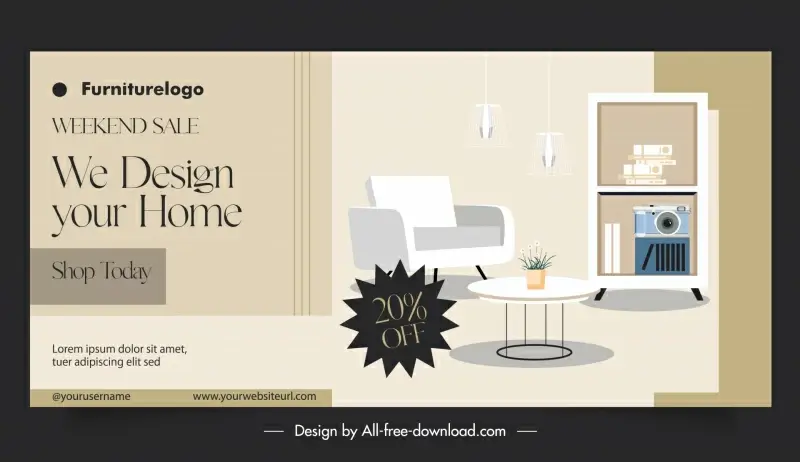furniture advertising poster template elegant design