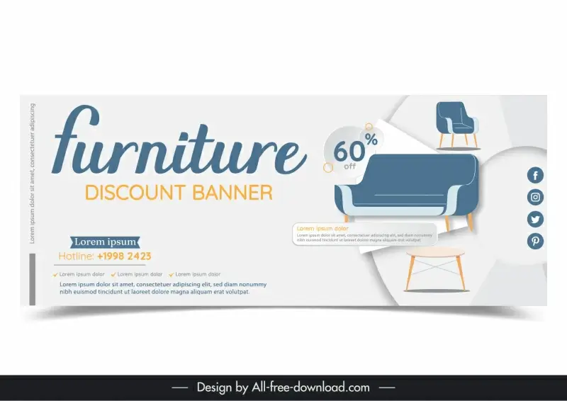 furniture discount banner template elegant design 