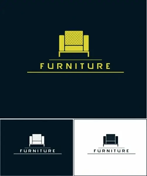 furniture logotype design various colored flat style