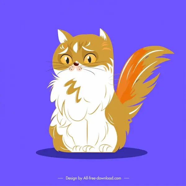 furry cat icon sad emotion sketch cartoon design