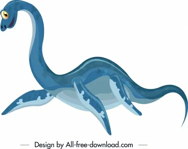 futabasaurus dinosaur icon blue design cute cartoon character