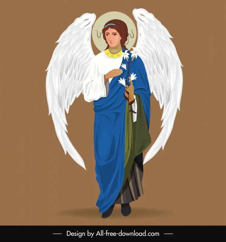 Gabriel angel islamic icon winged lady cartoon character design Vectors  graphic art designs in editable .ai .eps .svg .cdr format free and easy  download unlimit id:6920630