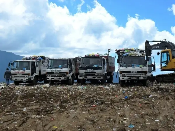 garbage trucks