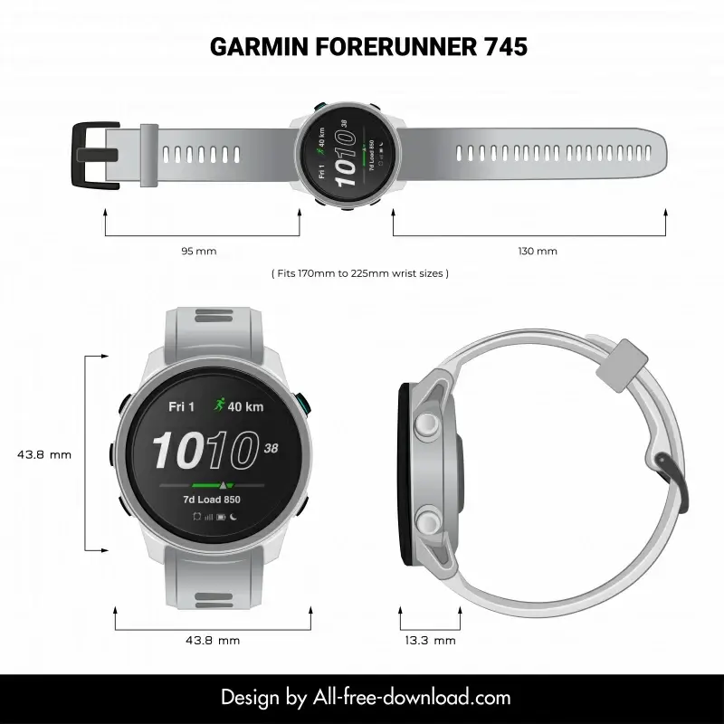 garmin forerunner 745 smartwatch advertising design elements elegant realistic