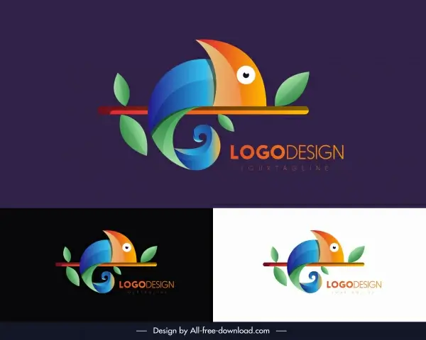 gecko animal logotype modern colorful flat decor