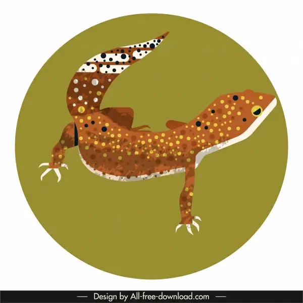 gecko icon colorful classic closeup design