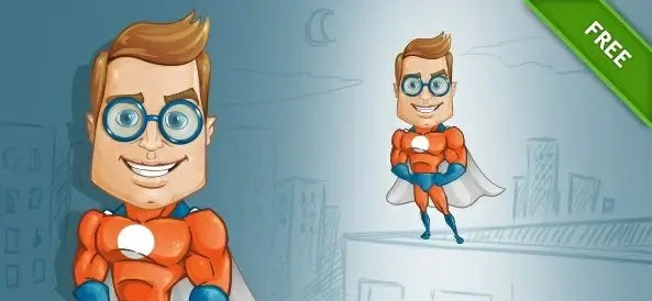 geek superhero vector character