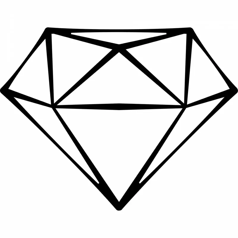 gem diamond sign icon geometric 3d sketch 