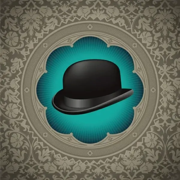 gentleman hat background 02 vector
