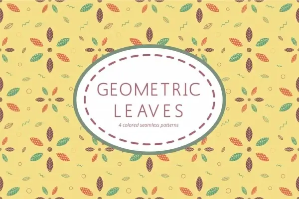 geometric leaves pattern vector