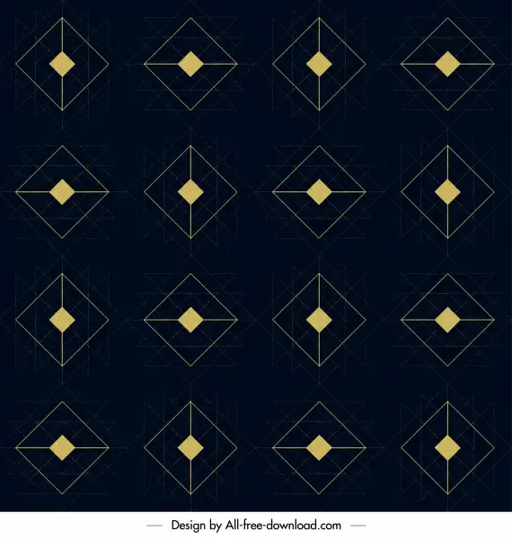 geometric pattern flat dark decor symmetric polygon sketch