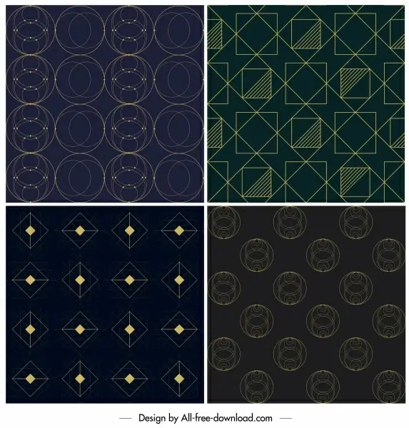 geometric pattern templates dark decor symmetric design