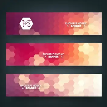 geometric shapes mosaic vector banners 