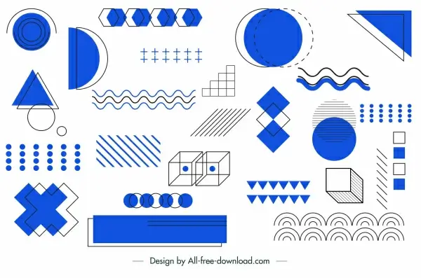 geometrical background classic handdrawn design elements sketch