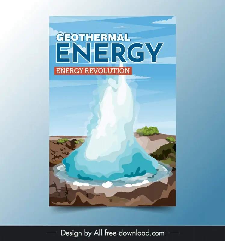 geothermal power poster template dynamic heating water