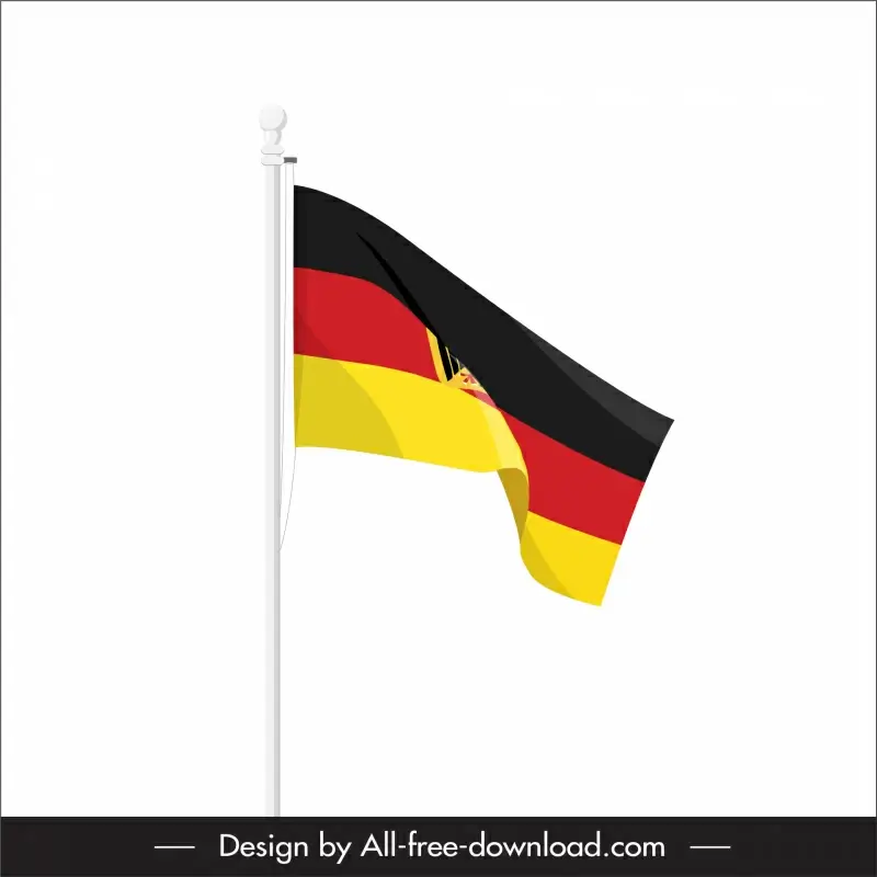germany flag icon dynamic waving outline 