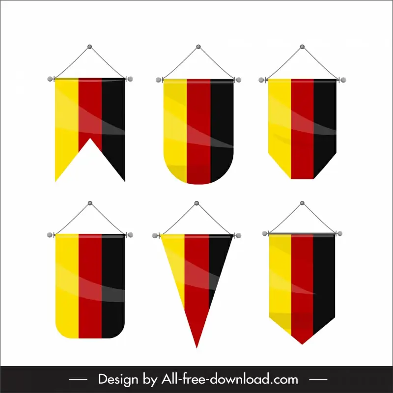 germany flag sign icons modern flat shapes outline 