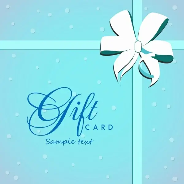 gift card cover background bright blue ribbon ornament