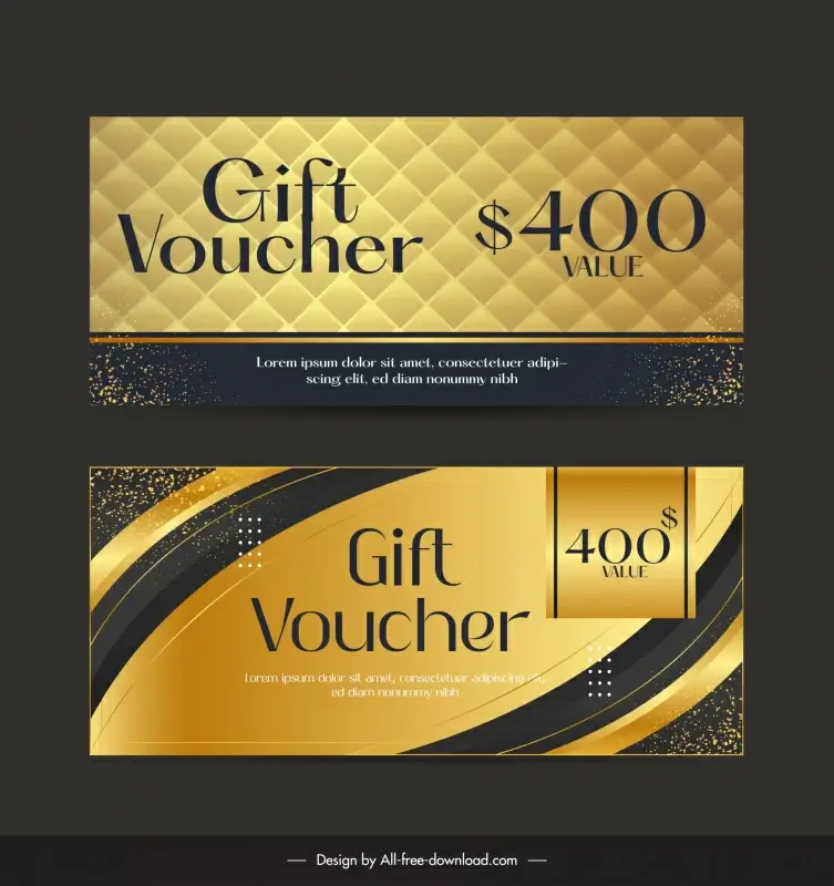 gift voucher template modern shiny luxury geometry curves